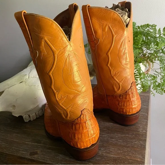 Black Diamond Mens Caiman Alligator Leather Made USA Cowboy Western‎ Boots 10.5 - Picture 4 of 11